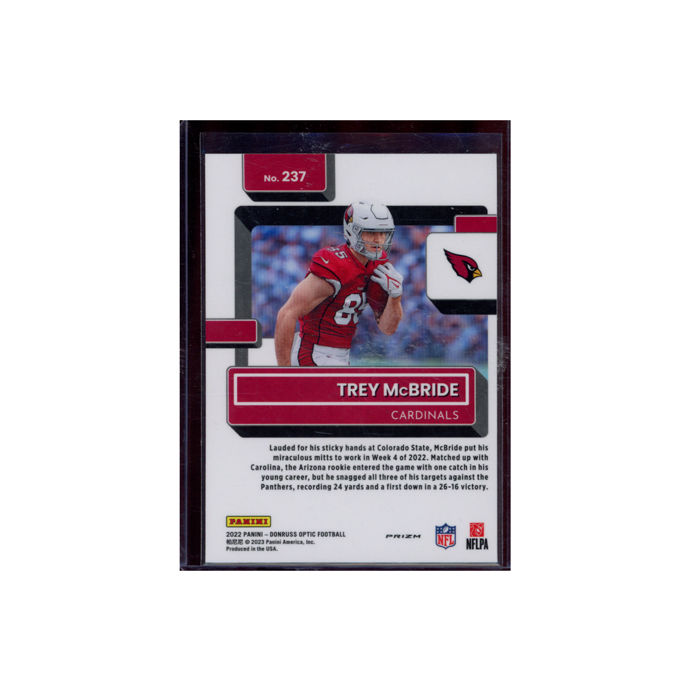 Trey McBride 2022 Panini Donruss Optic Football Rated Rookie Holo