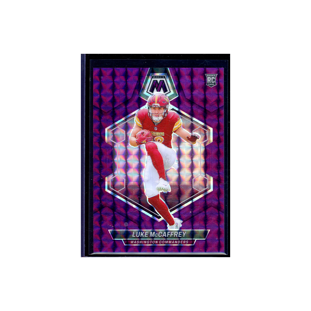 Luke McCaffrey 2024 Panini Mosaic Football Purple Mosaic /49