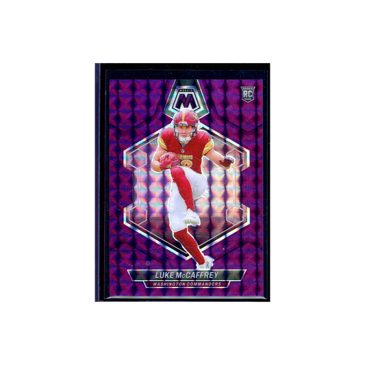 Luke McCaffrey 2024 Panini Mosaic Football Purple Mosaic /49