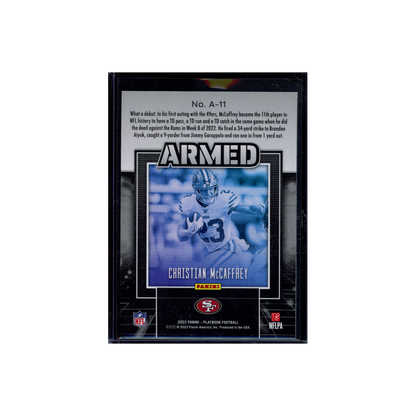 Christian McCaffrey 2022 Panini Playbook Football Armed SSP