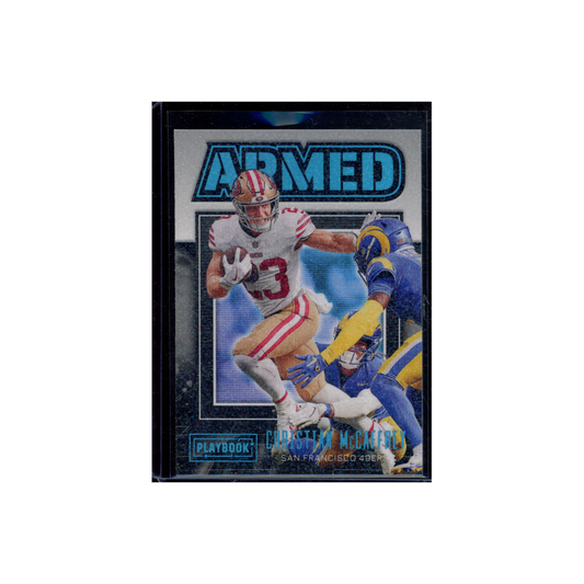 Christian McCaffrey 2022 Panini Playbook Football Armed SSP