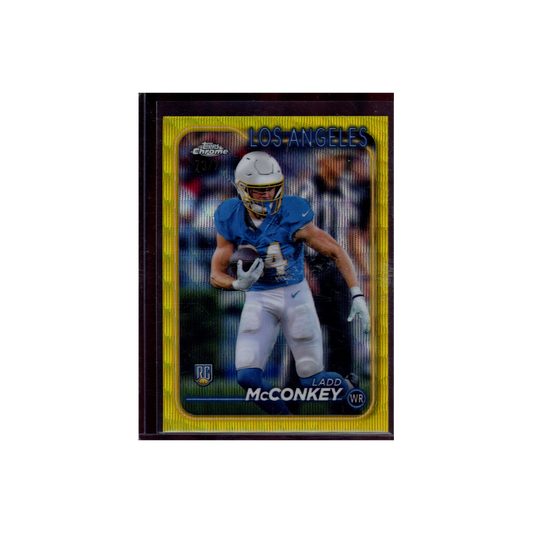 Ladd McConkey 2024 Topps Chrome Football Rookie Yellow /75