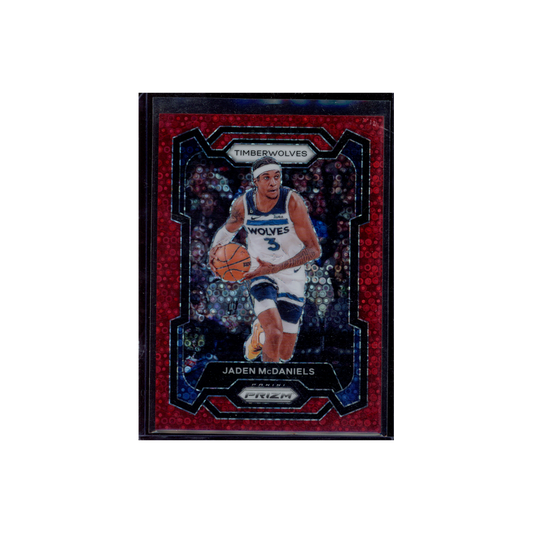 Jaden McDaniels 2023-24 Panini Prizm Basketball Red Fast Break /100