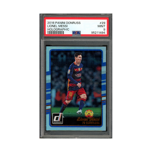 Lionel Messi 2016 Panini Donruss Holographic PSA 9