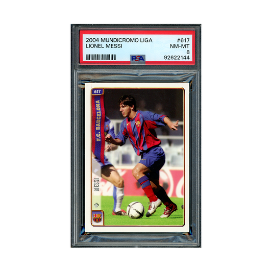 Lionel Messi 2004 Mundicromo Liga Rookie PSA 8