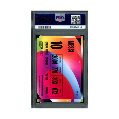 Messi 2024-25 Topps FCB Team Set Rainbow Flick PSA 9