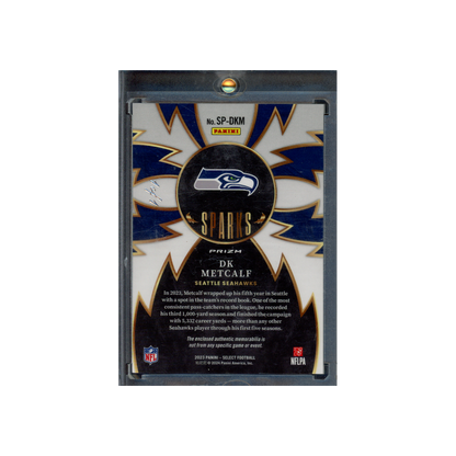 DK Metcalf 2023 Panini Select Football Sparks Patch NFL Players Patch Black 1/1