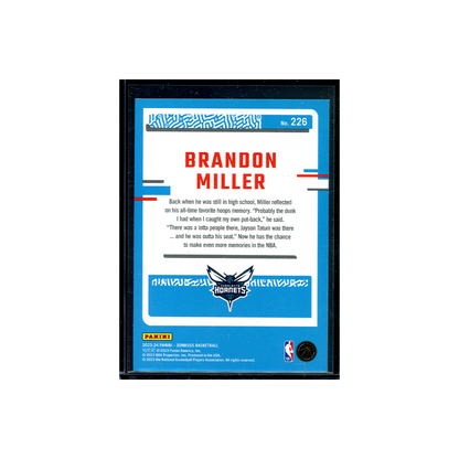 Brandon Miller 2023-24 Panini Donruss Basketball Rated Rookie Red