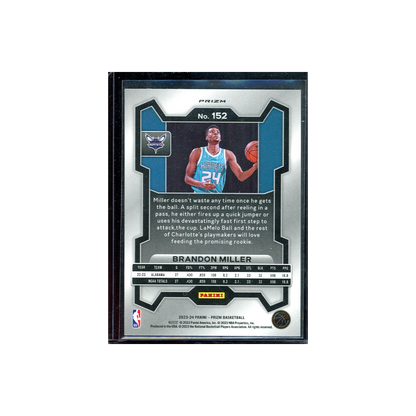 Brandon Miller 2023-24 Panini Prizm Basketball Hyper Prizm Rookie