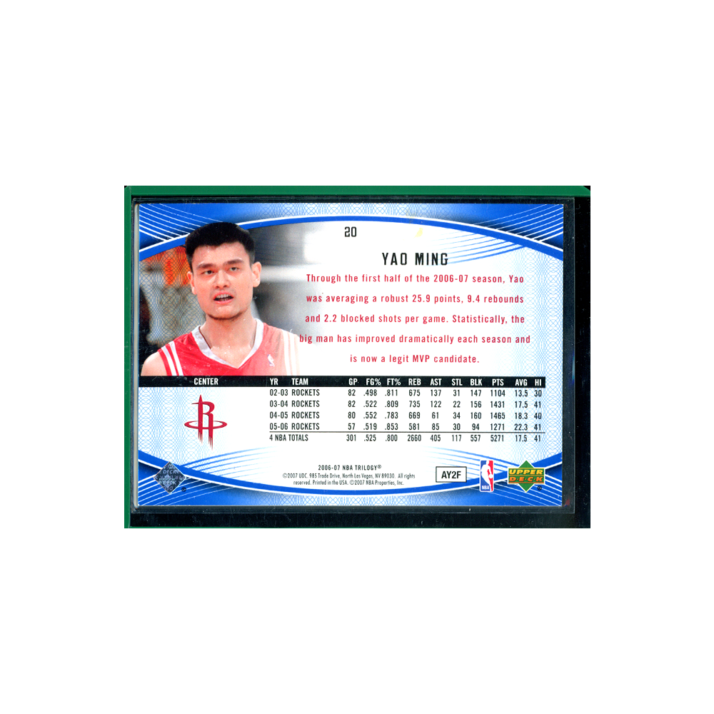 Yao Ming 2006-07 Upper Deck NBA Trilogy Blue /66