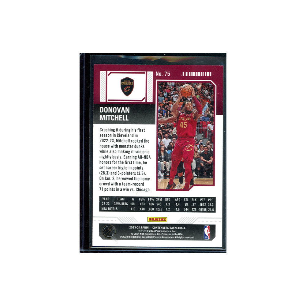 Donovan Mitchell 2023-24 Panini Contenders Basketball Season Ticket Cracked Ice /25