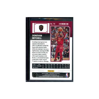 Donovan Mitchell 2023-24 Panini Contenders Basketball Season Ticket Cracked Ice /25