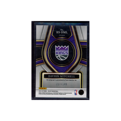 Davion Mitchell 2021-22 Panini Select Basketball Rookie Auto /249