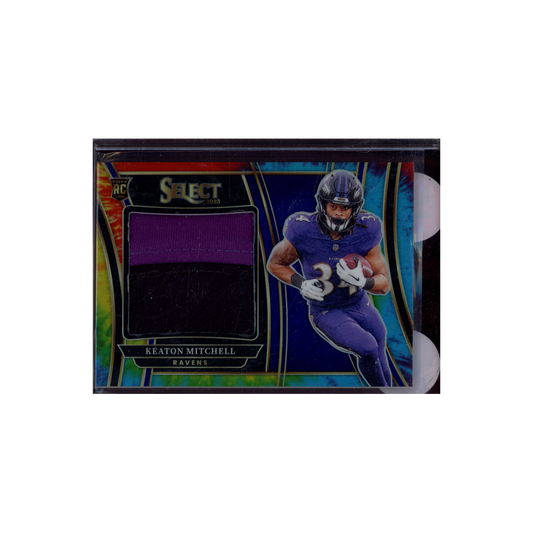 Keaton Mitchell 2023 Panini Select Football Rookie Tie-Dye Patch /25