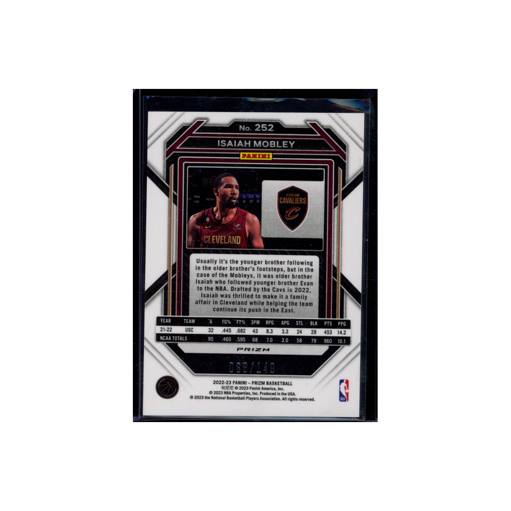 Isaiah Mobley 2022-23 Panini Prizm Basketball Purple Ice Rookie /149