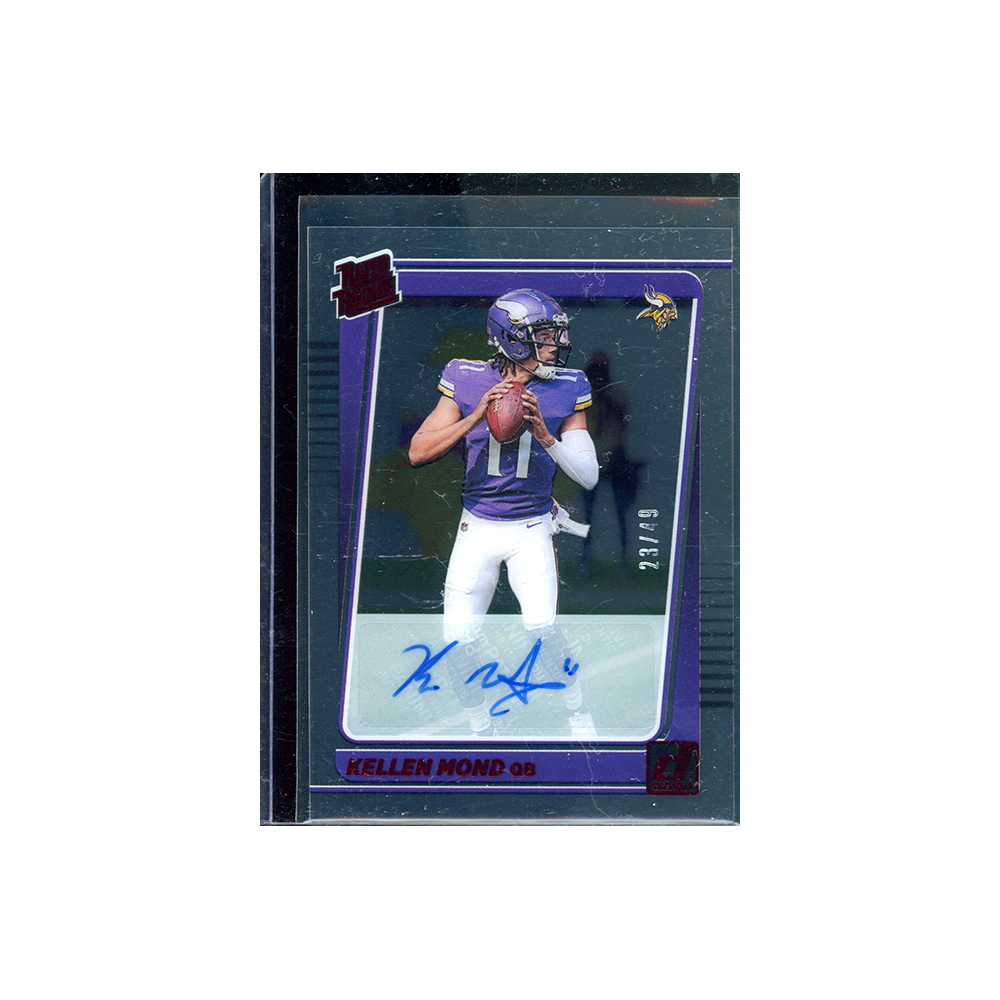 Kellen Mond 2021 Panini Clearly Donruss Football Rated Rookie Auto Red /49