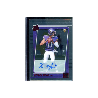 Kellen Mond 2021 Panini Clearly Donruss Football Rated Rookie Auto Red /49