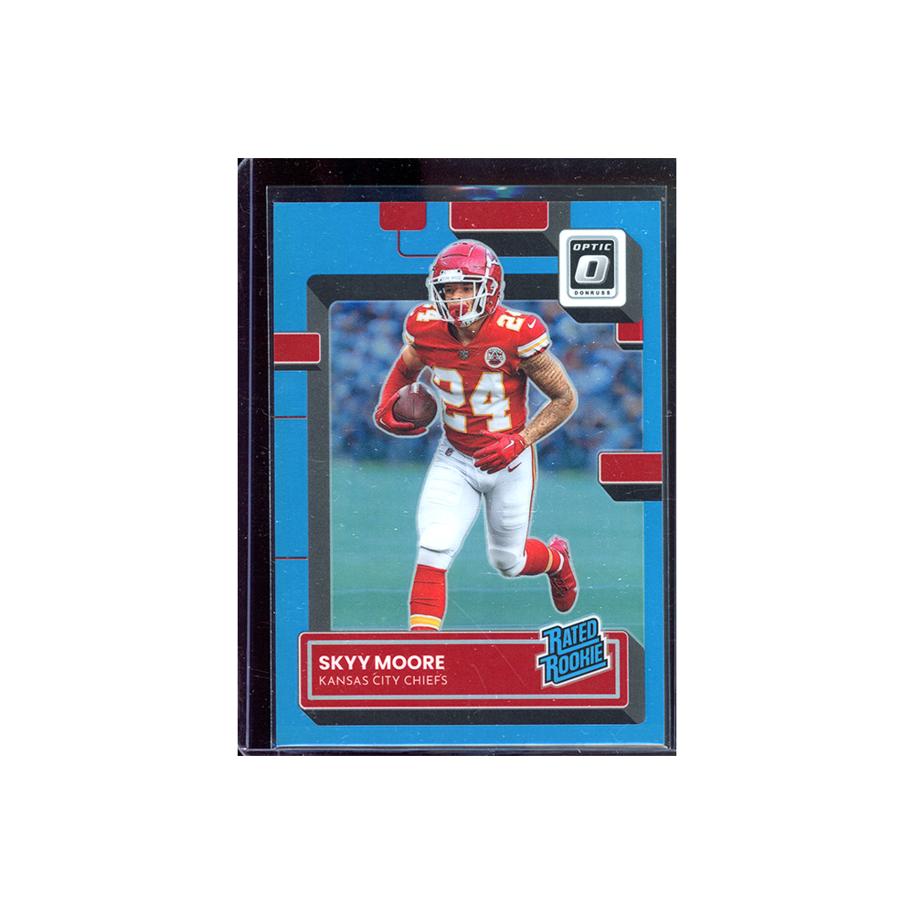 Skyy Moore 2022 Panini Donruss Optic Football Rated Rookie Aqua /299