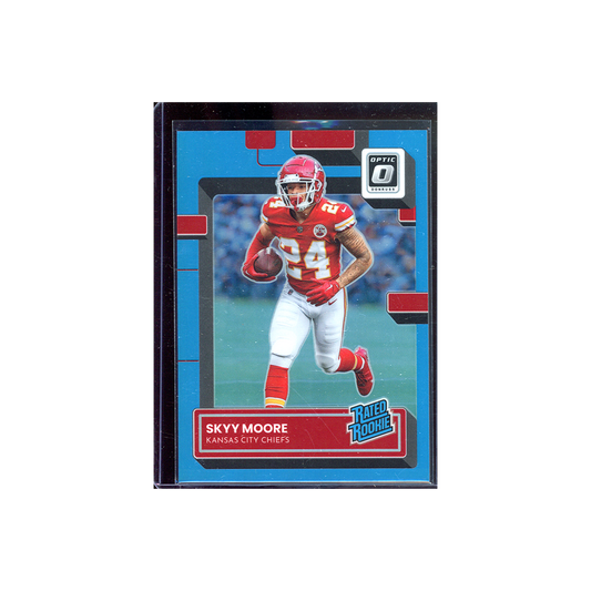 Skyy Moore 2022 Panini Donruss Optic Football Rated Rookie Aqua /299