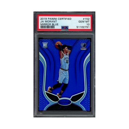Ja Morant 2019 Panini Certified Basketball Mirror Blue Rookie PSA 10