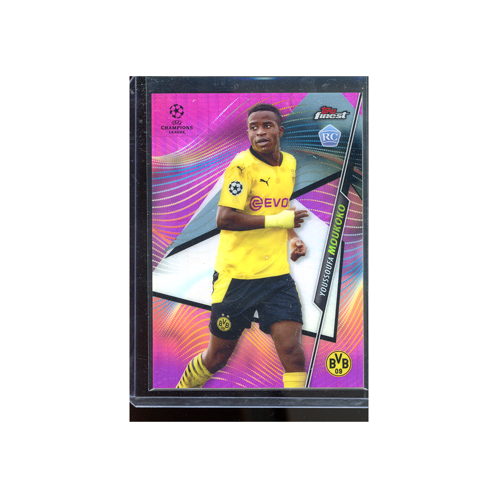 Youssoufa Moukoko 2021 Topps Finest UCL Rookie Pink Refractor /125