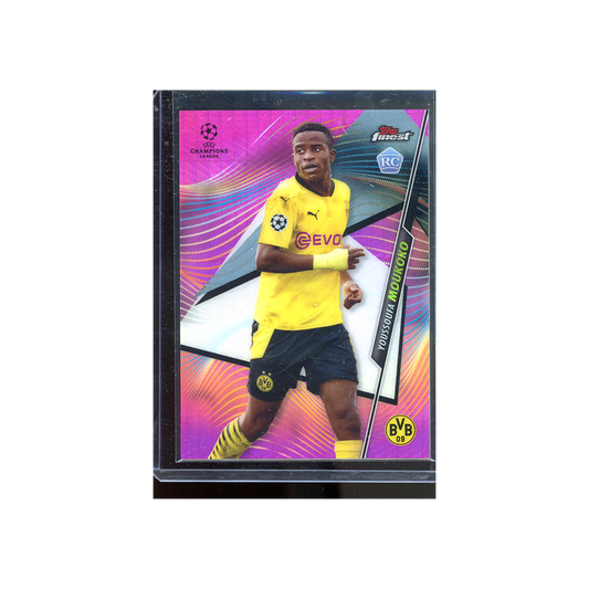 Youssoufa Moukoko 2021 Topps Finest UCL Rookie Pink Refractor /125