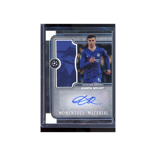 Mason Mount 2020 Topps Museum UCL Momentous Material Patch Auto /199