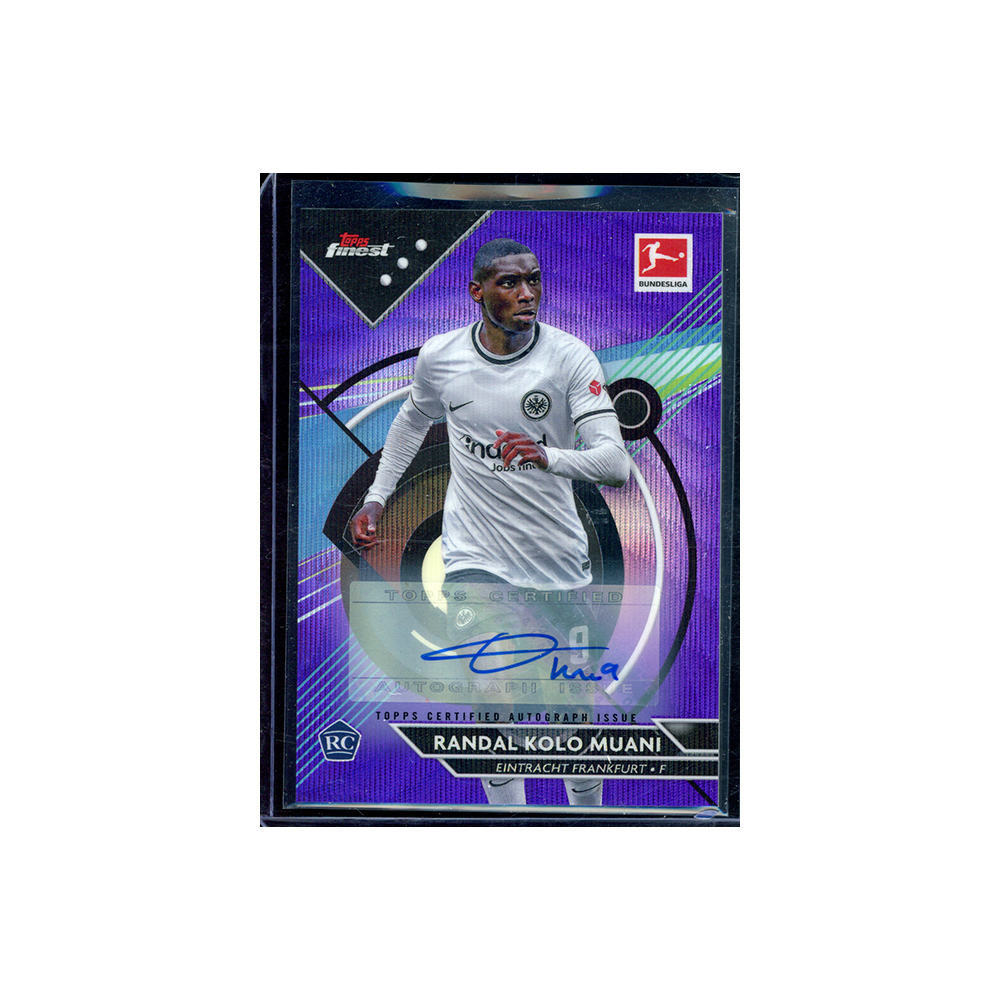 Randal Kolo Muani 2022-23 Topps Finest Bundesliga Rookie Auto Purple Wave Refractor /80