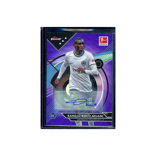 Randal Kolo Muani 2022-23 Topps Finest Bundesliga Rookie Auto Purple Wave Refractor /80