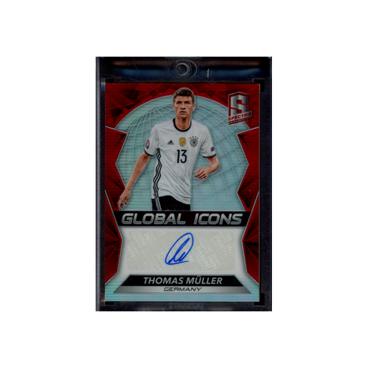 Thomas Müller 2016-17 Panini Spectra Soccer Global Icons Auto Red /49