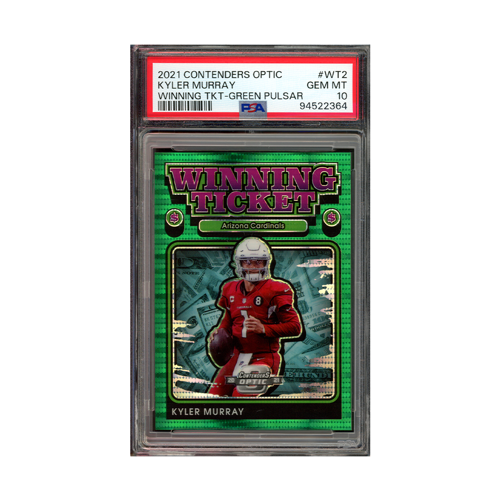 Kyler Murray 2021 Contenders Optic Football Winning Ticket Green Pulsar /30 PSA 10