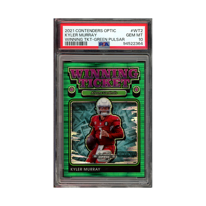 Kyler Murray 2021 Contenders Optic Football Winning Ticket Green Pulsar /30 PSA 10