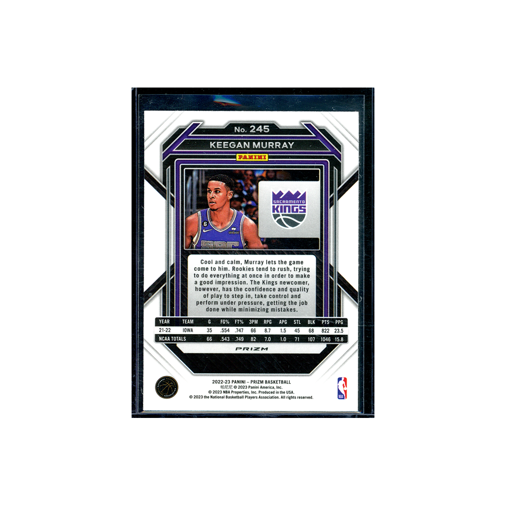 Keegan Murray 2022-23 Panini Prizm Basketball Fast Break Prizm Rookie