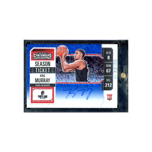 Kris Murray 2023-24 Panini Contenders Basketball Season Ticket Rookie Auto Variation Blue Shimmer /21