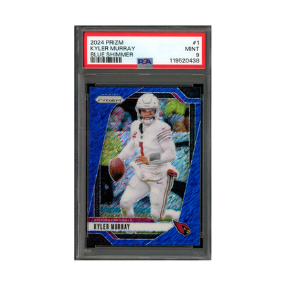 Kyler Murray 2024 Panini Prizm Football Blue Shimmer Prizm /25 PSA 9