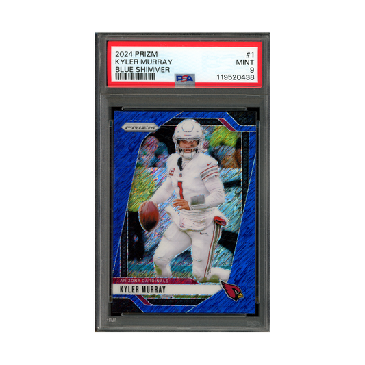 Kyler Murray 2024 Panini Prizm Football Blue Shimmer Prizm /25 PSA 9