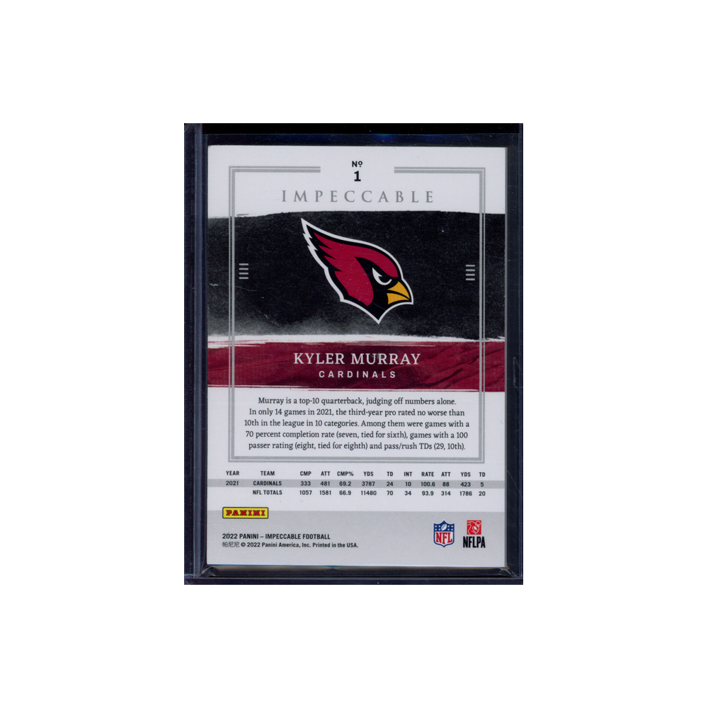 Kyler Murray 2022 Panini Impeccable Football /75