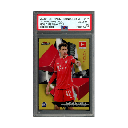 Jamal Musiala 2020-21 Finest Bundesliga Gold Refractor Rookie /50 PSA 10