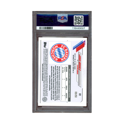 Jamal Musiala 2020 Topps Chrome UCL Gold Refractor Rookie /50 PSA 8