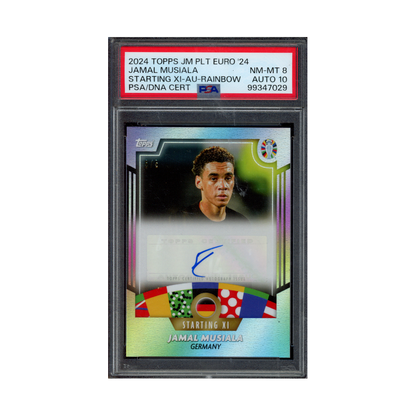 Jamal Musiala 2024 Topps Platinum Euro 24 Auto /5 PSA 8/10