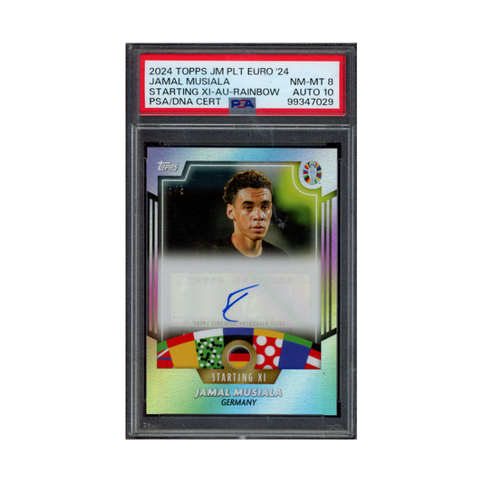 Jamal Musiala 2024 Topps Platinum Euro 24 Auto /5 PSA 8/10