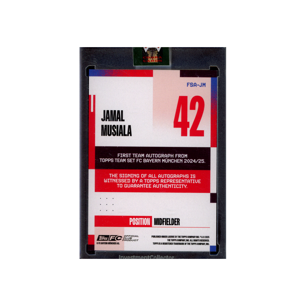 Jamal Musiala 2025 Topps Bayern Team Set Auto /10