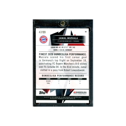 Jamal Musiala 2020-21 Topps Finest Bundesliga Rookie Green Refractor /99