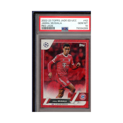 Jamal Musiala 2022-23 Topps Jade ED UCC Red Jade /5 PSA 10