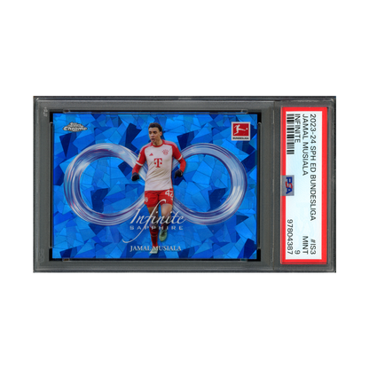 Jamal Musiala 2023-24 Topps Chrome Sapphire Bundesliga Infinite PSA 9