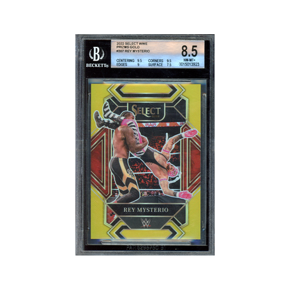 Rey Mysterio 2022 Panini Select WWE Mezzanine Gold /10 BGS 8.5