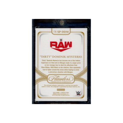 Dirty Dominik Mysterio 2024 Panini Flawless WWE Patch Auto Ruby /15