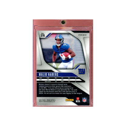Malik Nabers 2024 Panini Prizm Football Snakeskin Prizm Rookie