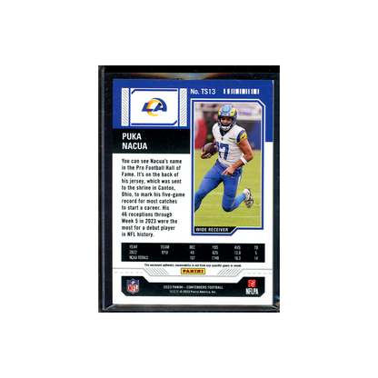 Puka Nacua 2023 Panini Contenders Football Rookie Ticket Jersey