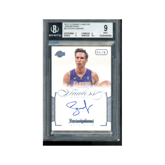 Steve Nash 2012-13 Panini Flawless Basketball Inscriptions Auto /20 BGS 9/10
